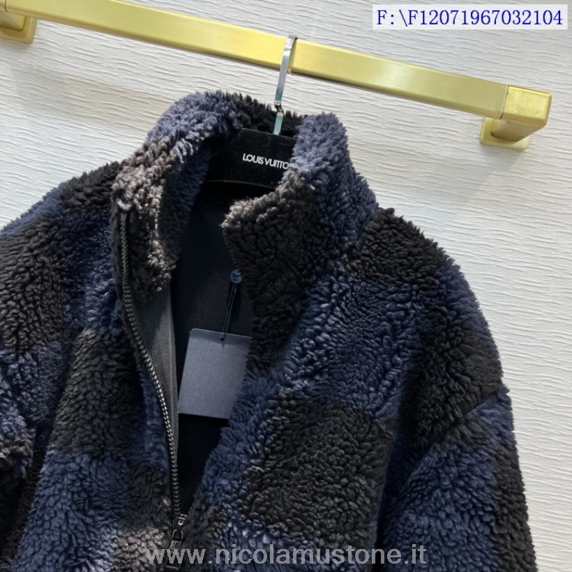 Originální Kvalitní Fleecová Bunda Louis Vuitton Nigo žakárová Kožešina Podzim/zima 2021 černá
