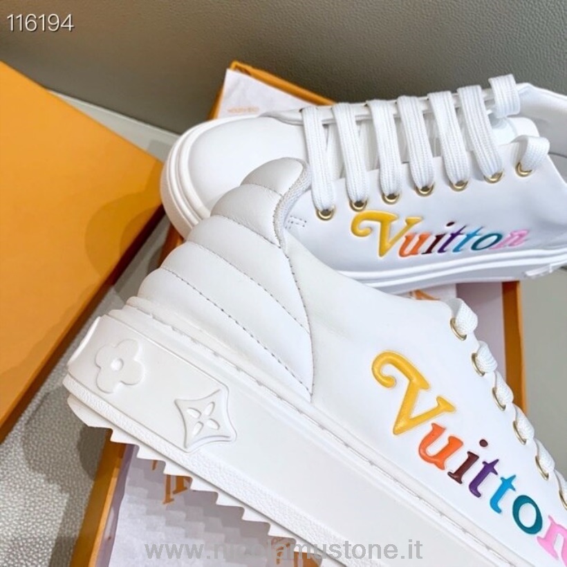 Originální Kvalita Louis Vuitton Time Out Tenisky Telecí Kůže Kolekce Jaro/léto 2020 1a7um8 Bílá/vícebarevná