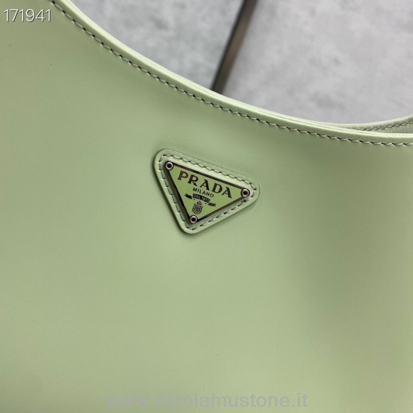Originální Kvalitní Taška Prada Hobo 28cm 6100 Teletina Kůže Cruise 2021 Kolekce Limetkově Zelená