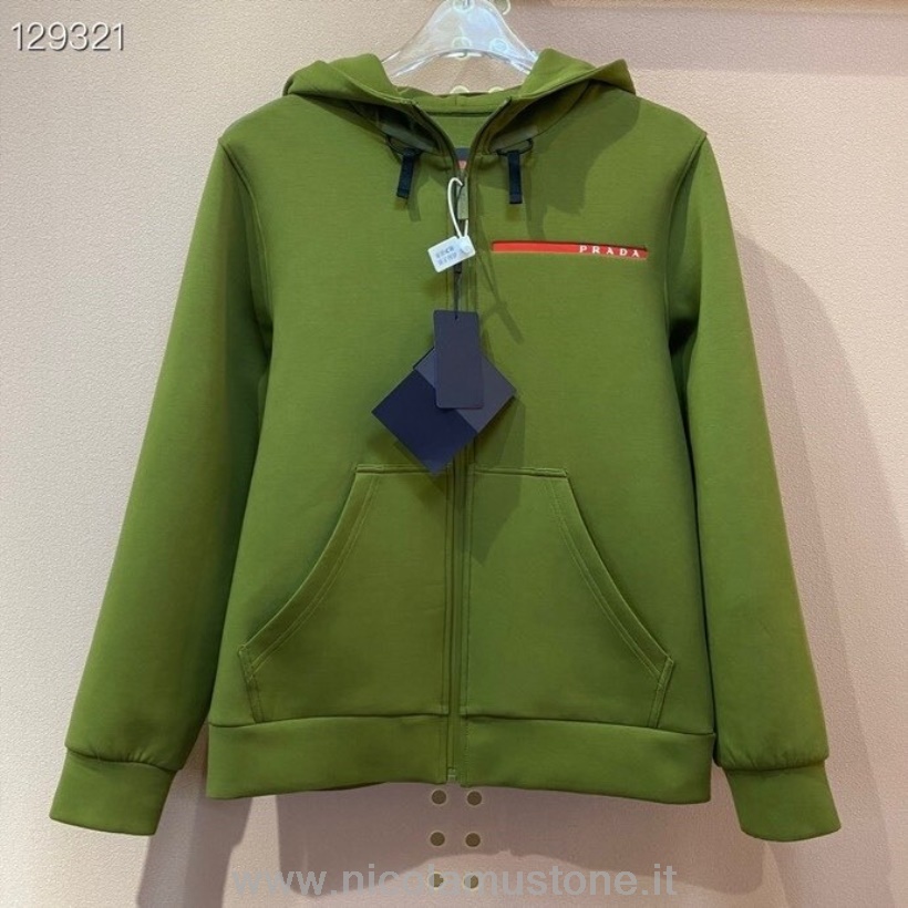 Originální Kvalitní Pánský Kabát Prada Sgn919 Kolekce Podzim/zima 2020 Zelený