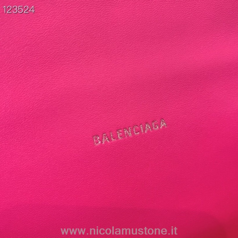 Originální Kvalitní Taška Přesýpacích Hodin Balenciaga 20cm Teletina Kůže Ve Věku Stříbrný Hardware Kolekce Podzim/zima 2020 Růžová