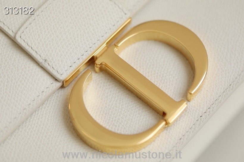 Originální Kvalita Christian Dior 30 Taška Montaigne 24 Cm Zlaté Kování Zrnité Telecí Kůže Kolekce Jaro/léto 2022 Bílá