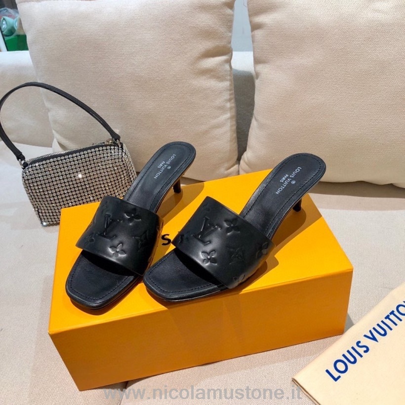 Originální Kvalita Louis Vuitton Revival Mule Sandály Jehněčí Kůže Kolekce Jaro/léto 2021 černá