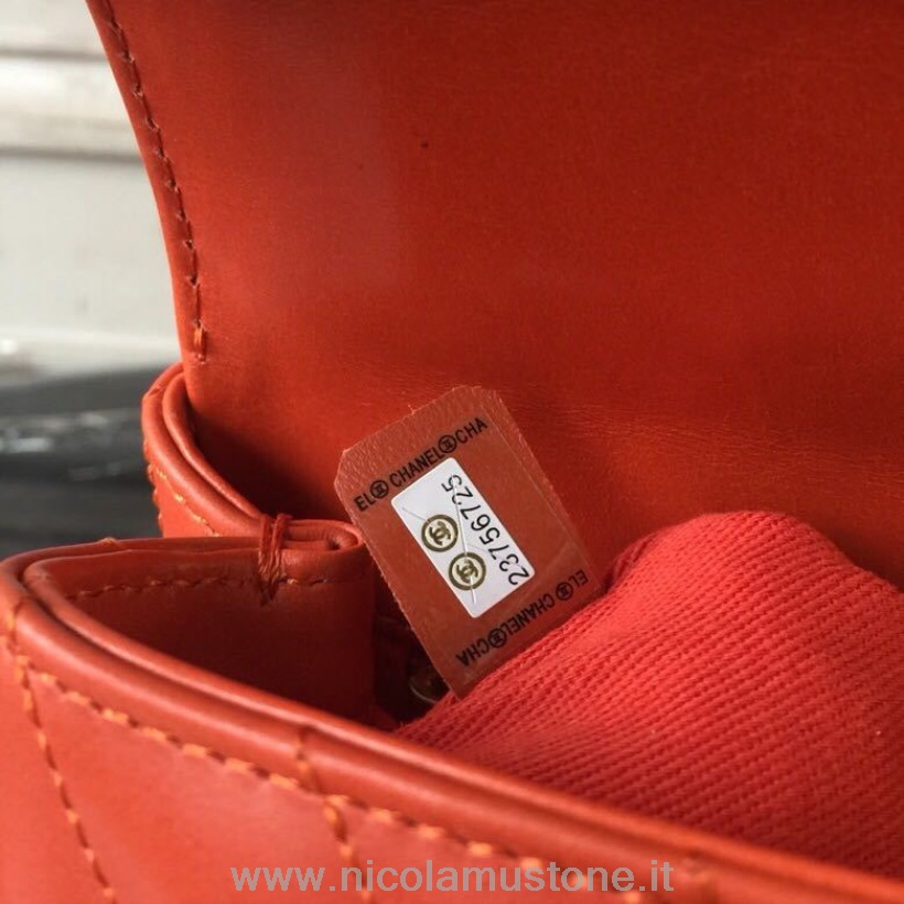 Originální Kvalitní Chanel Coco Taška Na Rukojeť 24cm Teletina Kůže Zlatý Hardware Jaro/léto 2019 Akt 1 Kolekce Oranžová