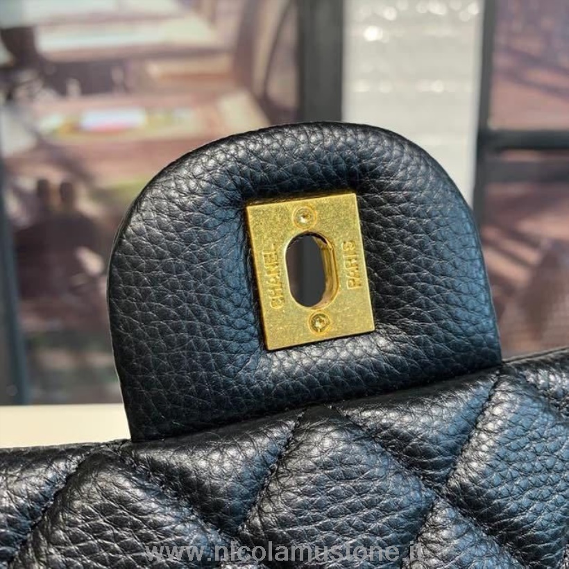Originální Kvalitní Kabelka Chanel Xxl S Klopou 46cm Kaviárová Kůže Zlatý Hardware Kolekce Jaro/léto 2020 černá
