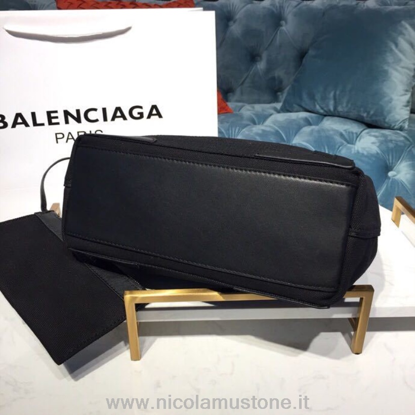 Originální Kvalitní Balenciaga Cabas Plátěná Kožená Taška 30cm Kolekce Jaro/léto 2019 černá