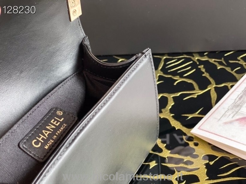 Originální Kvalitní Chanel Pletená Kabelka Leboy 20cm Jehněčí Kůže Zlatý Hardware Kolekce Jaro/léto 2020 černá