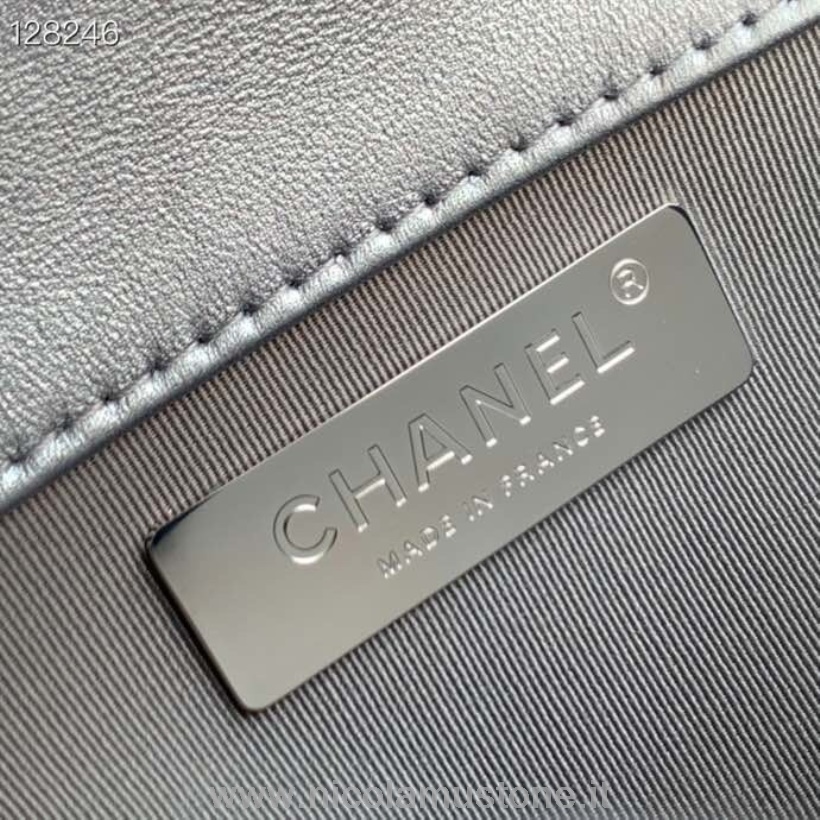 Originální Kvalitní Kabelka Chanel Kruhová Rukojeť 18cm Staré Zlaté Kování Kozí Kůže Kolekce Jaro/léto 2020 Cínová