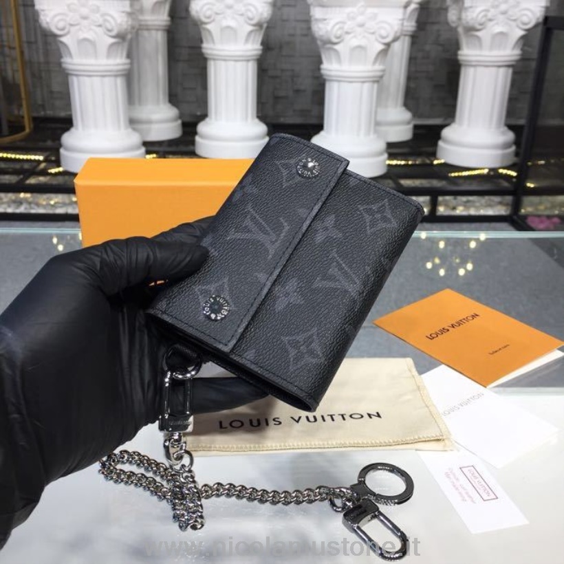 Originální Kvalita Louis Vuitton Nýty řetěz Peněženka Monogram Eclipse Canvas Podzim/zima 2018 Kolekce M63510 černá