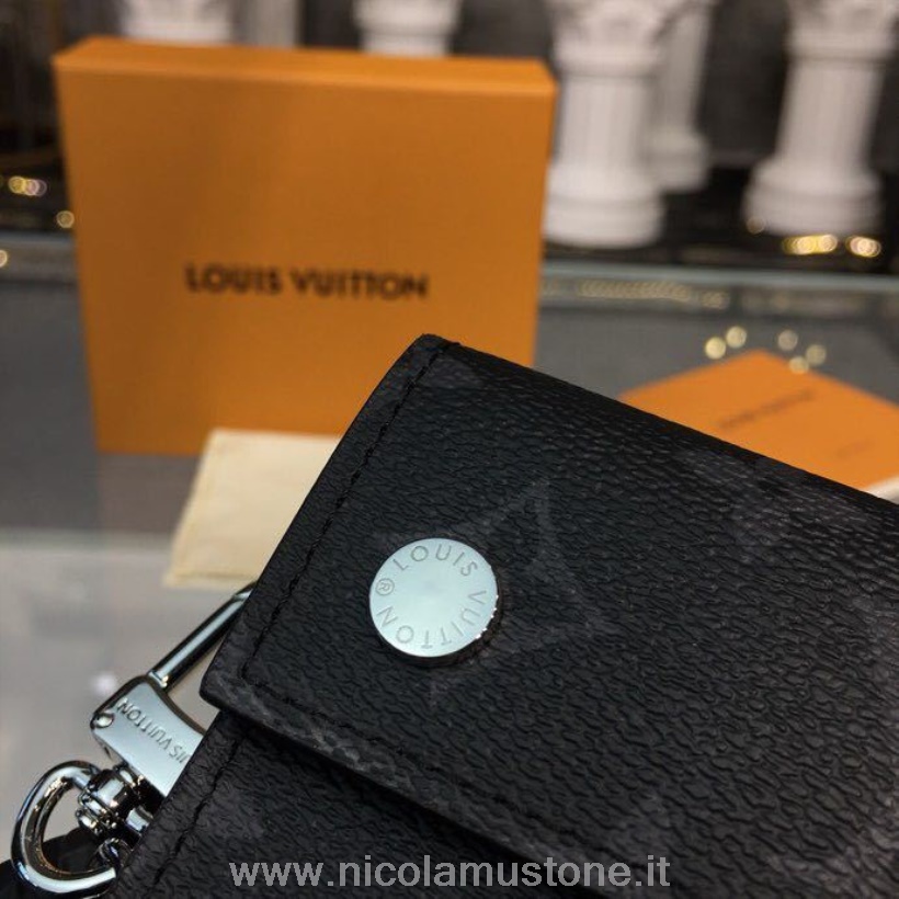 Originální Kvalita Louis Vuitton Nýty řetěz Peněženka Monogram Eclipse Canvas Podzim/zima 2018 Kolekce M63510 černá