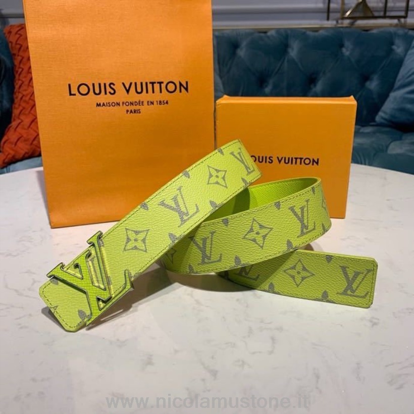 Originální Kvalita Louis Vuitton Ikonický 30 Oboustranný Opasek Monogram Geant Plátno Jaro/léto 2020 Kolekce M0160t Fluo žlutá