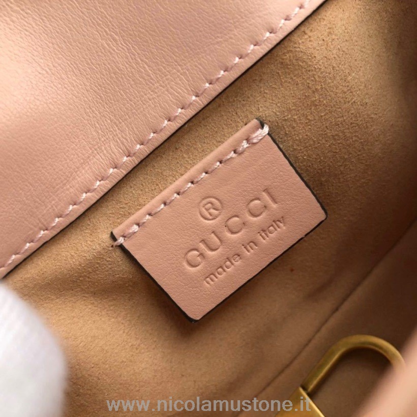 Originální Kvalitní Taška Přes Rameno Gucci Mini Marmont 16cm 476433 Teletina Kůže Kolekce Jaro/léto 2020 Růžová