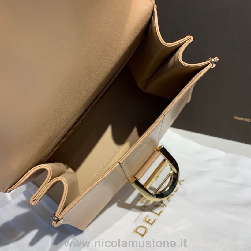 Originální Kvalita Delvaux Brillant Bb Brašna Klopa 20cm Taška Teletina Kůže Zlatá Kování Kolekce Podzim/zima 2019 Béžová