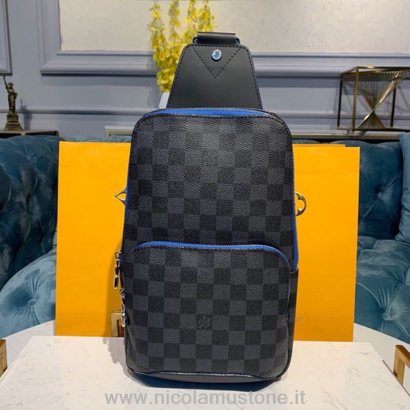 Originální Kvalita Louis Vuitton Avenue Sling Taška 32cm Damier Grafitové Plátno Kolekce Jaro/léto 2019 N42424 Modrá