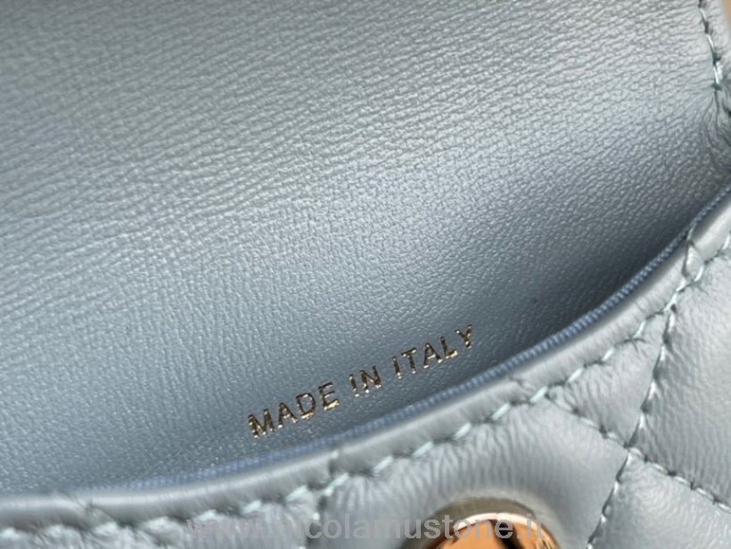 Originální Kvalitní Kabelka Na Pásek Chanel S Mini Klopou Z Jehněčí Kůže 10cm Jehněčí Kůže Zlatá Kování Kolekce Jaro/léto 2022 Světle Modrá