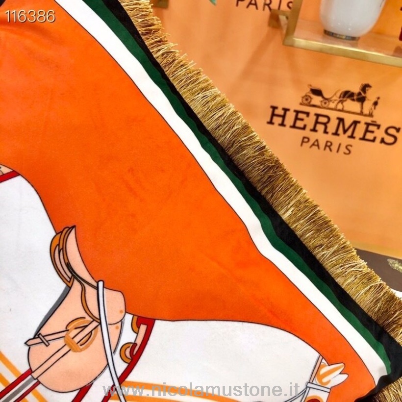 Originální Kvalitní Polštář Hermes 45cm 116386 Oranžový/vícebarevný
