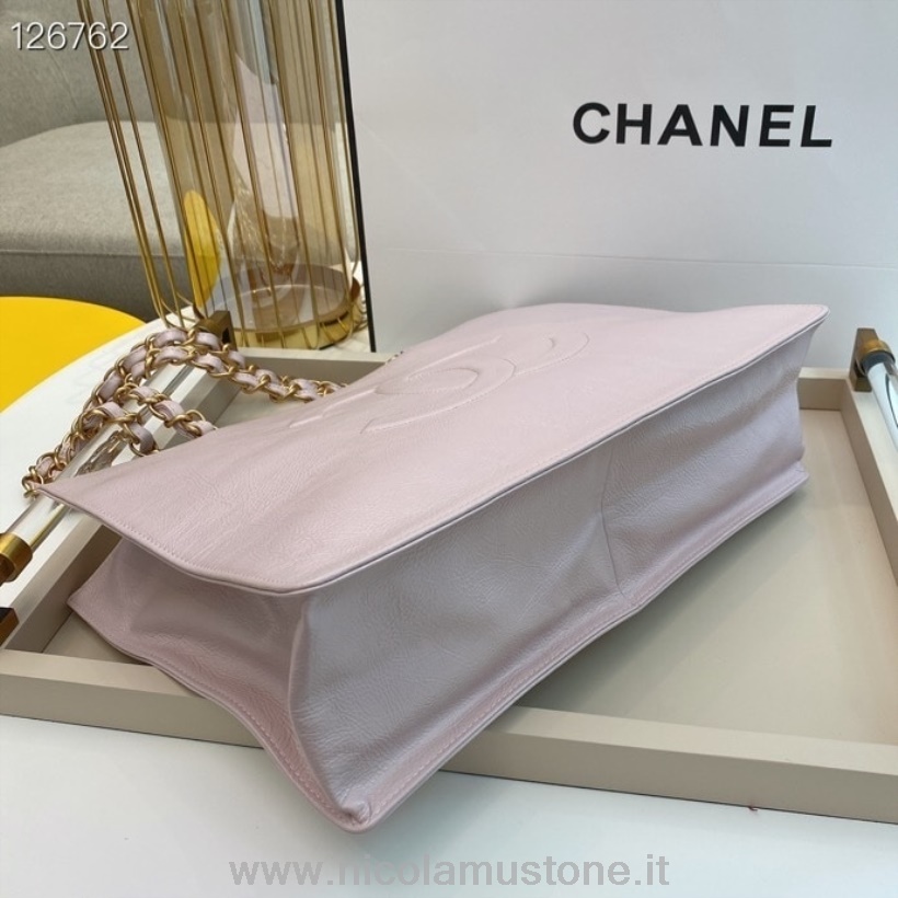 Originální Kvalitní Nákupní Taška Chanel 38cm Stará Teletina Kůže Zlatá Kování Kolekce Podzim/zima 2020 Lila