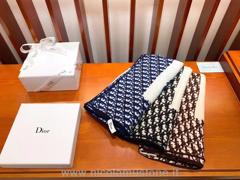Originální Kvalita Christian Dior Cd šikmý Velký Motiv Kašmírový šátek 140cm Kolekce Podzim/zima 2019 černá