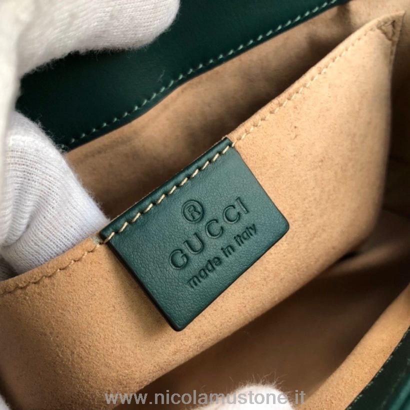 Originální Kvalitní Taška Přes Rameno Gucci Marmont 23cm 446744 Teletina Kůže Kolekce Jaro/léto 2020 Zelená