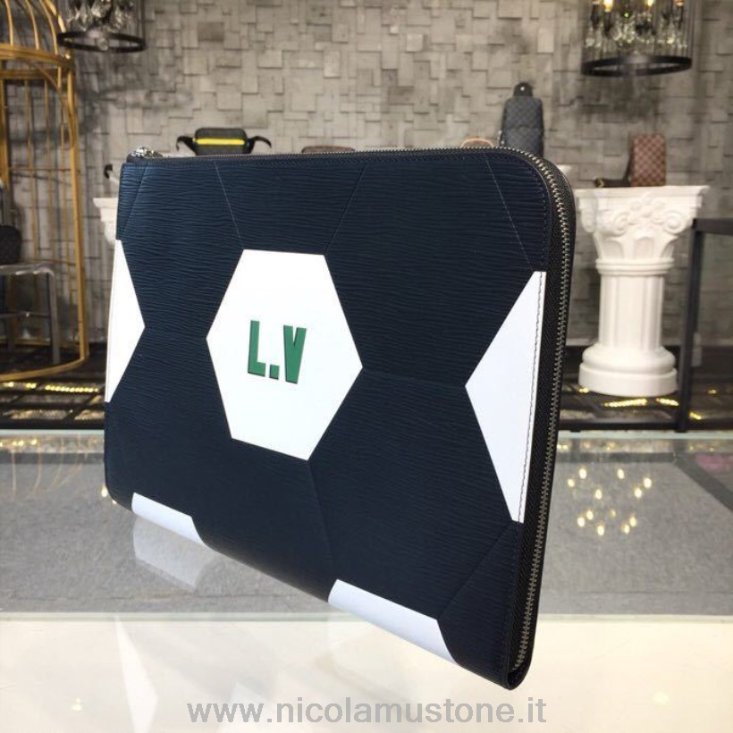 Originální Kvalita Louis Vuitton Pochette Jour Gm Plátno Fifa Světový Pohár Rusko 2018 Kolekce M63232 černá/bílá