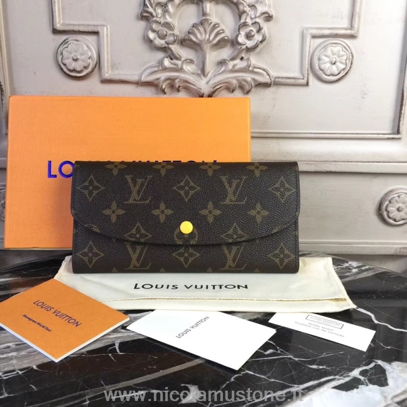 Originální Kvalita Louis Vuitton Emilie Peněženka Monogram Plátno Jaro/léto 2018 Kolekce M60698 Safran