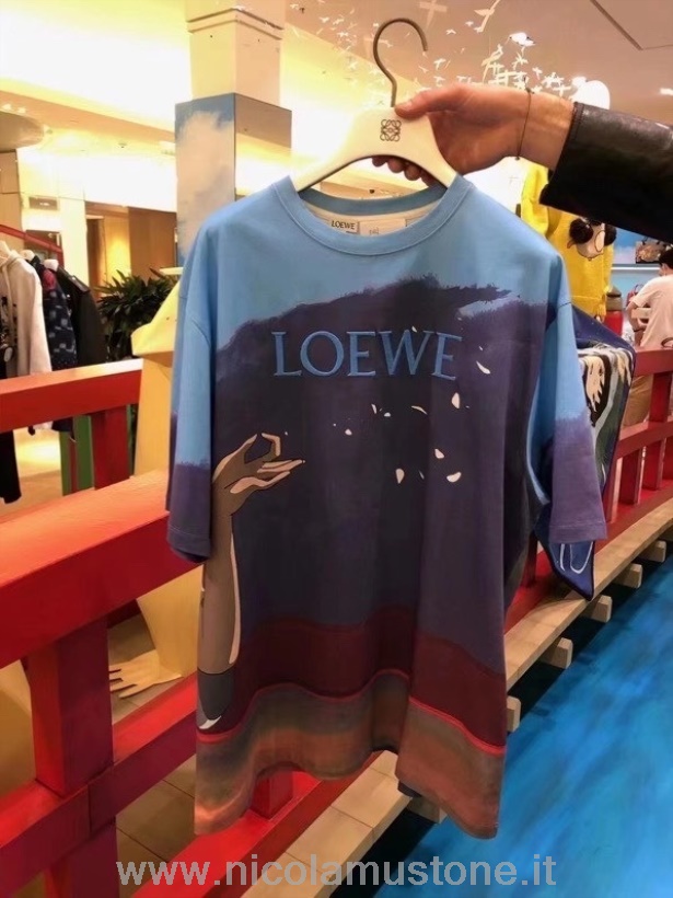 Originální Kvalitní Tričko Loewe Kaonashi S Krátkým Rukávem Kolekce Jaro/léto 2022 Modré