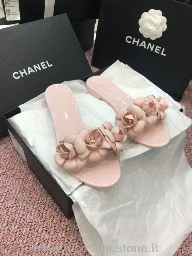 Originální Kvalitní Chanel Camelia Květina Pvc želé Sandály Kolekce Jaro/léto 2020 Světle Růžová