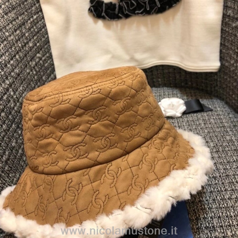Originální Kvalitní Logo Chanel Kožešinová čepice Z Kolekce Podzim/zima 2020 Opálená
