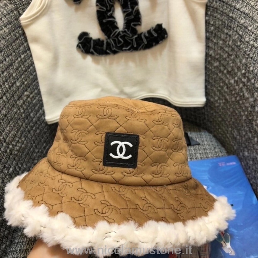 Originální Kvalitní Logo Chanel Kožešinová čepice Z Kolekce Podzim/zima 2020 Opálená