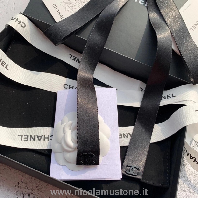 Originální Kvalitní Spona Do Vlasů Chanel Ribbon Kolekce Podzim/zima 2020 černá