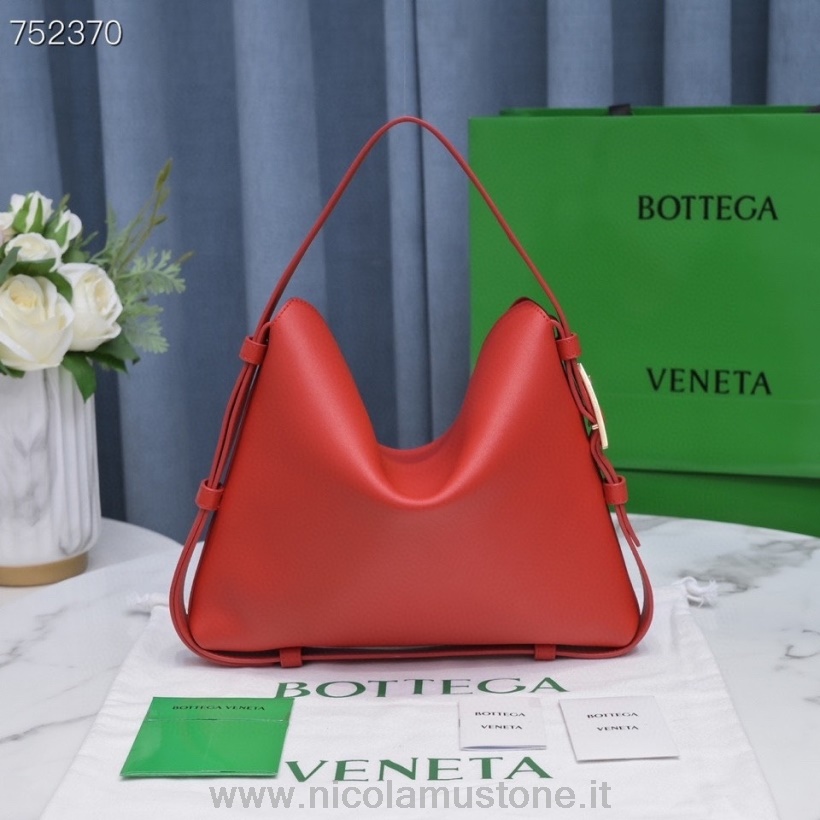 Originální Kvalitní Bottega Veneta Taška Na Kolébku 35cm 7582 Teletina Kůže Podzim/zima 2021 Kolekce červená