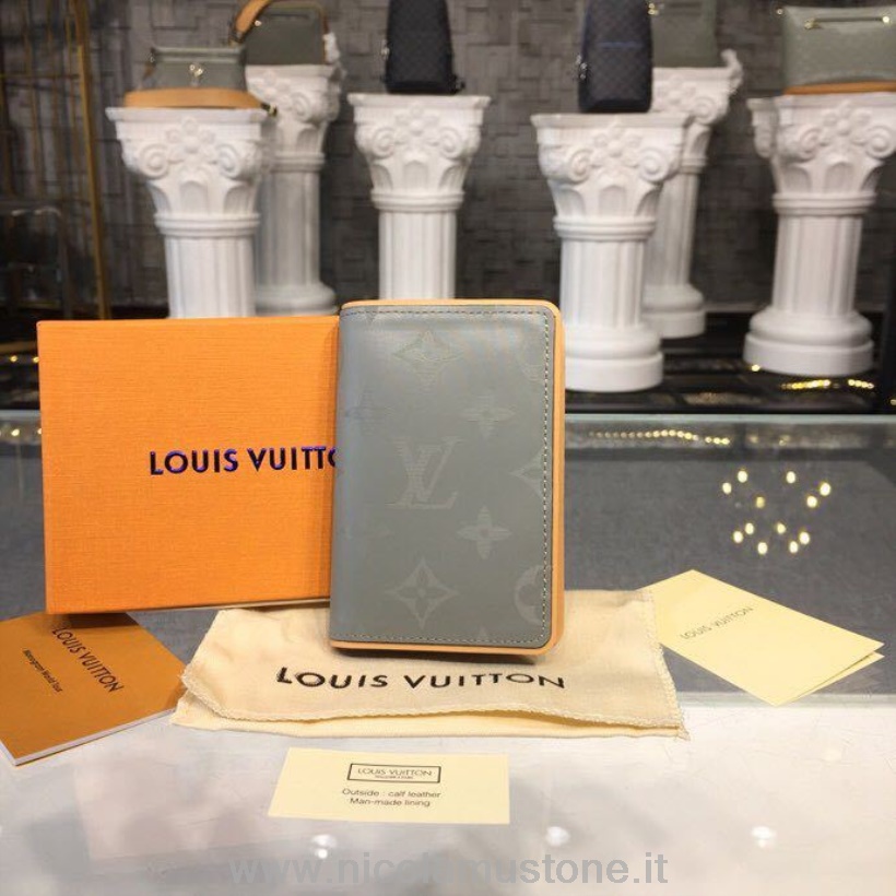 Originální Kvalita Louis Vuitton Kapesní Organizér Peněženka Monogram Titanové Plátno Podzim/zima 2018 Kolekce M63233 šedá