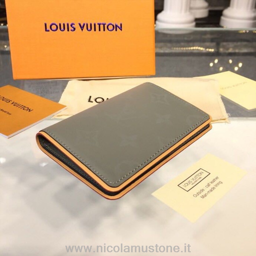 Originální Kvalita Louis Vuitton Kapesní Organizér Peněženka Monogram Titanové Plátno Podzim/zima 2018 Kolekce M63233 šedá