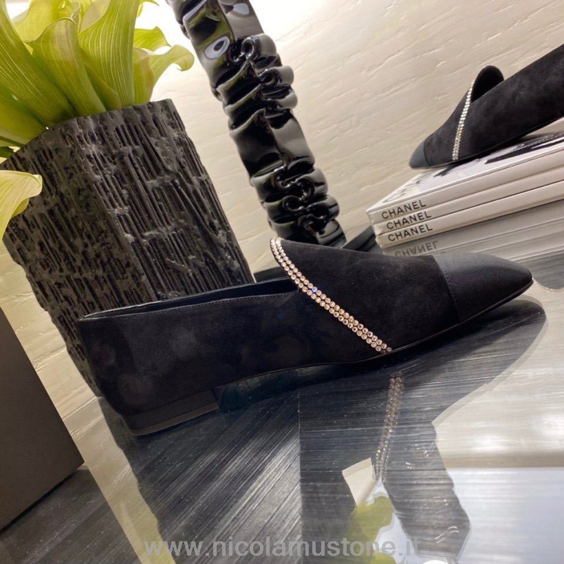 Originální Kvalitní Chanel Semišové Boty Sandály Jehněčí Kůže Kolekce Jaro/léto 2020 černá