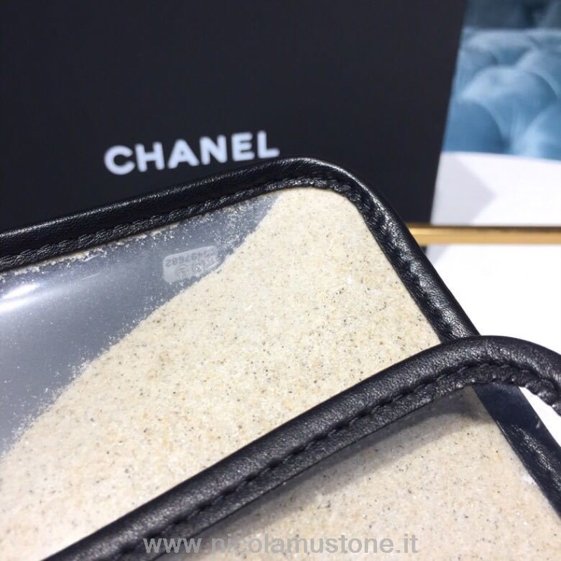 Originální Kvalitní Chanel Pvc Taška S Klopou 26cm Teletina Kůže Zlatá Hardware Jaro/léto 2019 Akt 2 Kolekce černá
