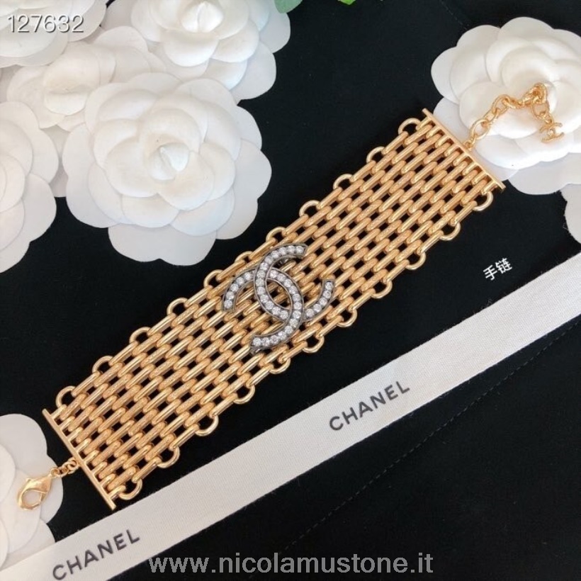 Originální Kvalitní Chanel Crystal Zdobený Náramek Podzim/zima 2020 Kolekce 127632 Zlato