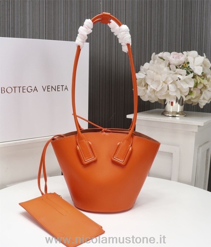 Originální Kvalitní Bottega Veneta Mini Košík Kabelka 28cm Teletina Kůže 2020 Kolekce Jaro/léto Oranžová