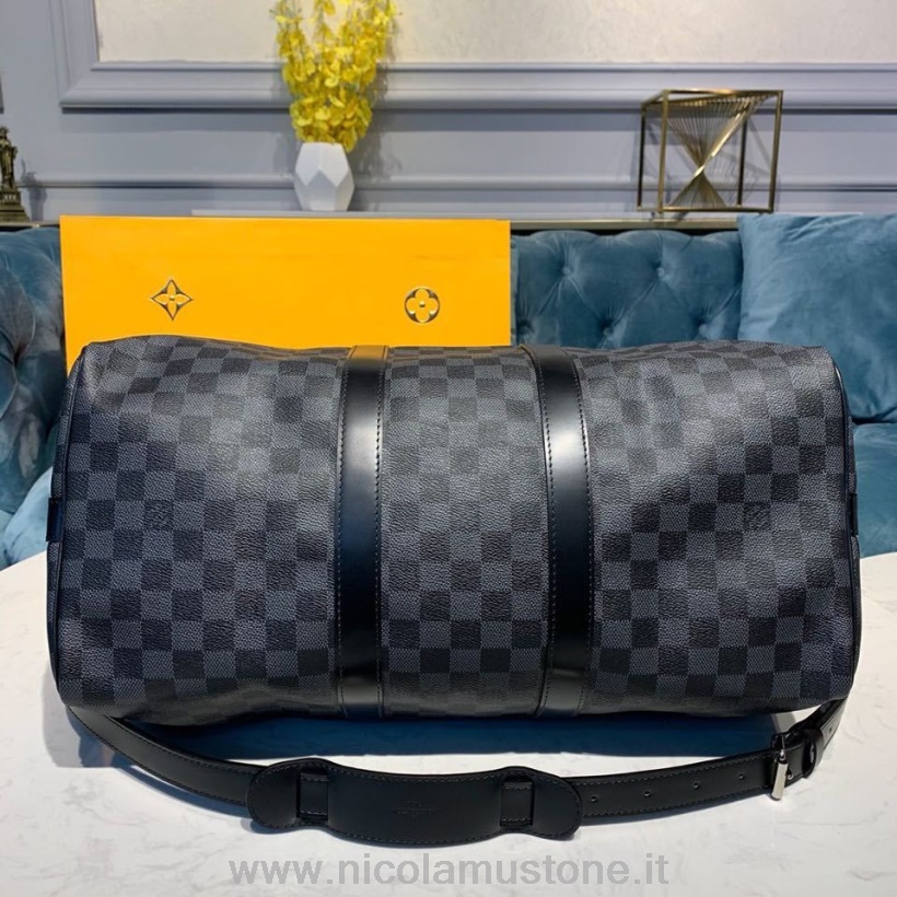 Originální Kvalita Louis Vuitton Keepall Bandouliere 45cm Damier Grafitové Plátno Podzim/zima 2019 Kolekce M40569 černá
