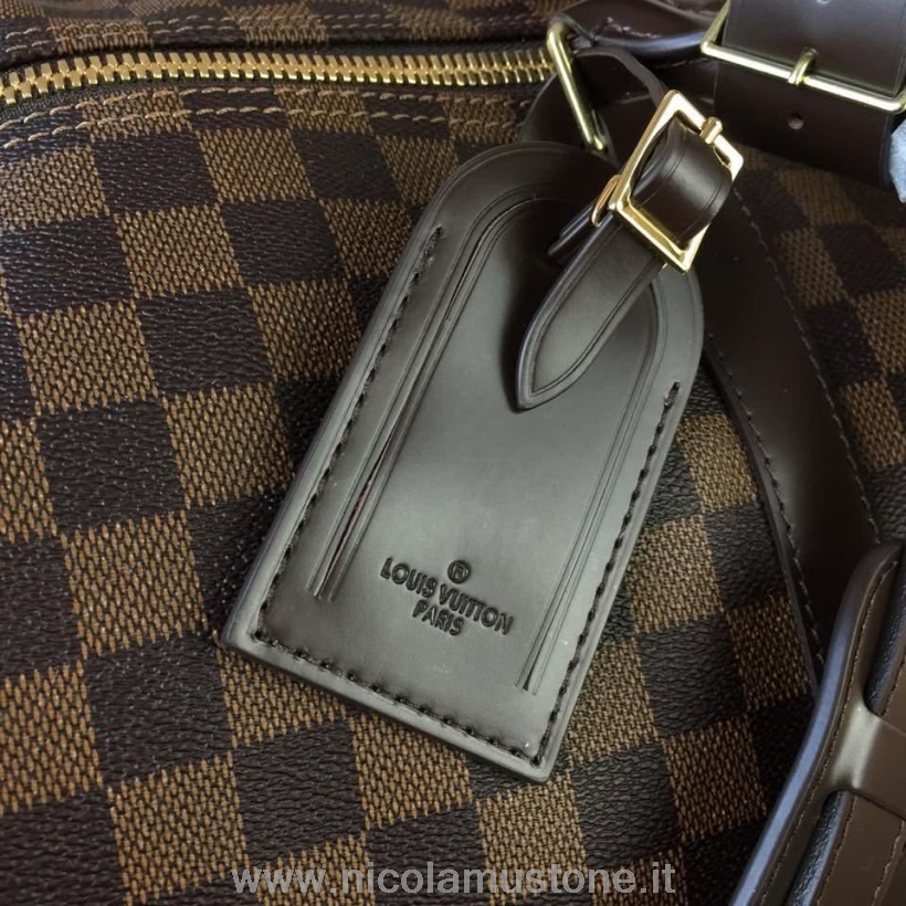 Originální Kvalita Louis Vuitton Keepall Bandouliere 55cm Damier Ebene Canvas Podzim/zima 2019 Kolekce N41414 Hnědá
