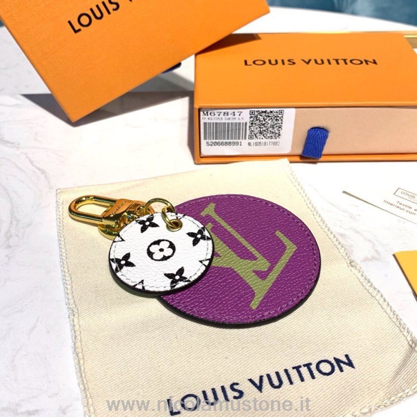 Originální Kvalitní Louis Vuitton Kulatá Klíčenka Monogram Obří Plátno Kolekce Jaro/léto 2019 M67847 Fuchsiová