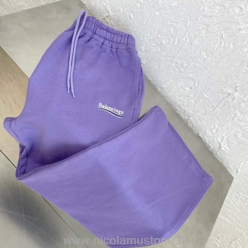 Pantaloni Della Tuta In Cotone Di Qualità Originale Balenciaga Collezione Primavera/estate 2022 Viola