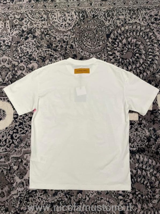 T-shirt Louis Vuitton Graffiti Original Quality Collezione Primavera/estate 2022 Bianco/rosa