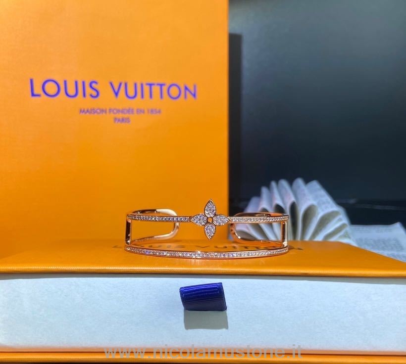 Original Kvalitet Louis Vuitton Idylle Blomst To Rækker Diamanter Armbånd Forår/sommer 2020 Kollektion Q95813 Pink Guld