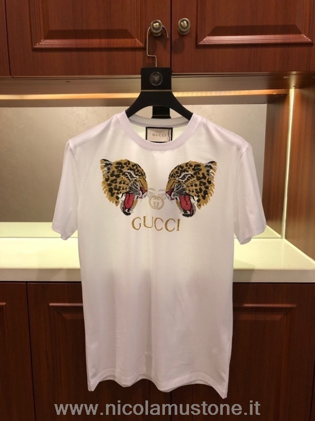 Original Kvalitet Gucci Lunar Year Tiger Kortærmet T-shirt Forår/sommer 2022 Kollektion Hvid