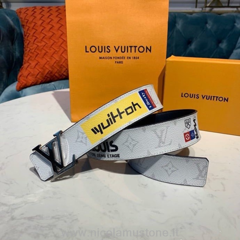 Original Kvalitet Louis Vuitton Initialer 40 Bælte Monogram Lærred Forår/sommer 2020 Kollektion M0161u Blanc