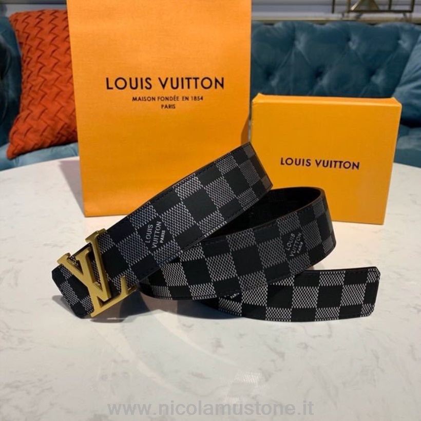 Original Kvalitet Louis Vuitton Initiales 40 Bælte Damier Infini Canvas Forår/sommer 2020 Kollektion M0107s Sort