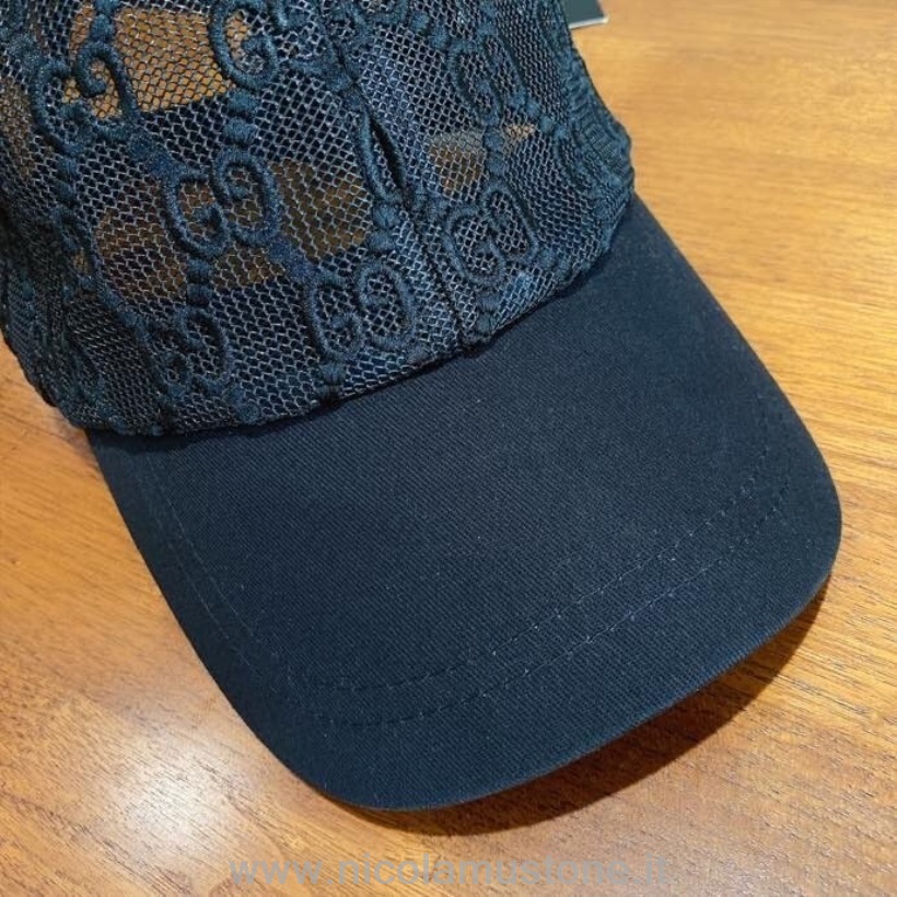 Original Kvalitet Gucci Broderet Gg Baseball Hat Forår/sommer 2020 Kollektion Sort