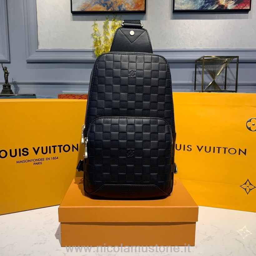 Original Kvalitet Louis Vuitton Avenue Slyngetaske 32cm Damier Infini Canvas Forår/sommer 2020 Kollektion N41720 Sort