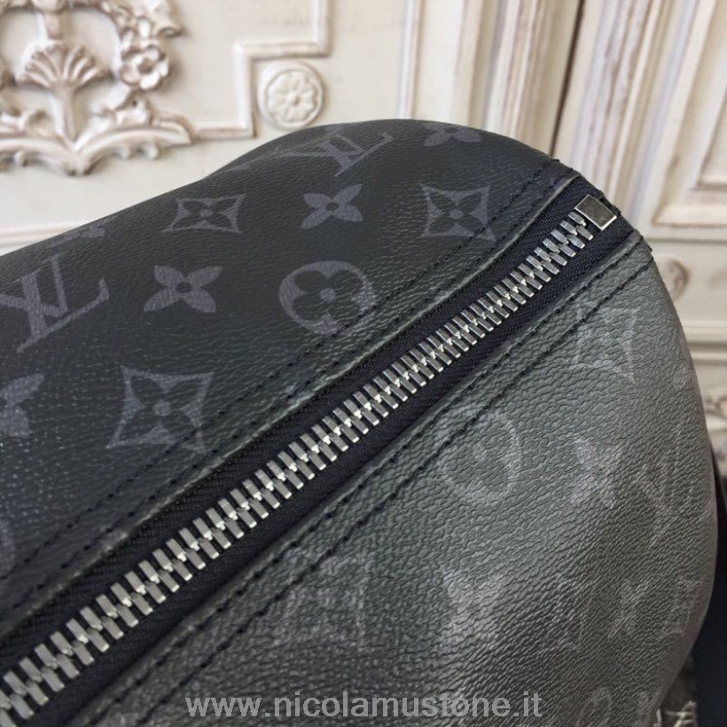 Original Kvalitet Louis Vuitton Keepall Bandouliere 45cm Monogram Eclipse Canvas Efterår/vinter 2019 Kollektion M40569 Sort