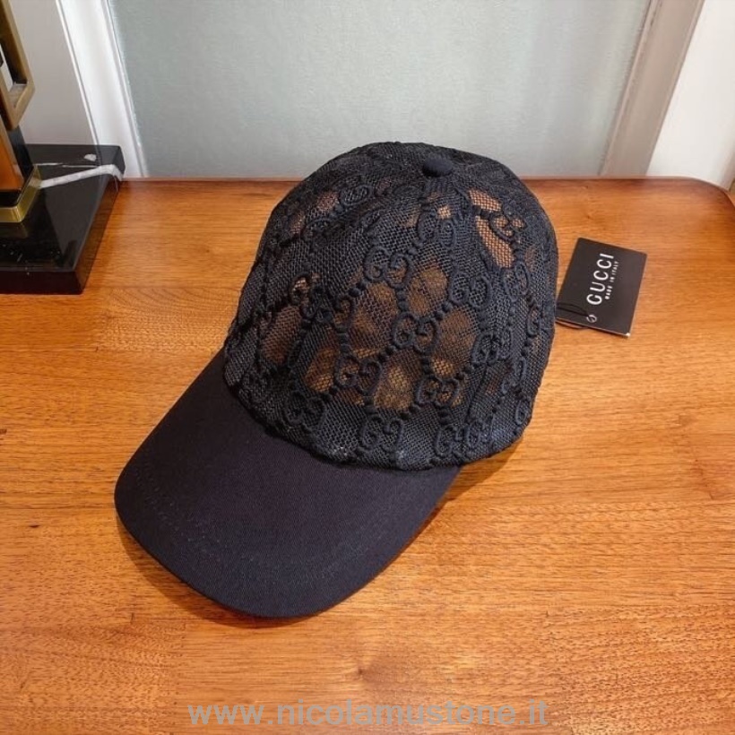 Original Kvalitet Gucci Broderet Gg Baseball Hat Forår/sommer 2020 Kollektion Sort